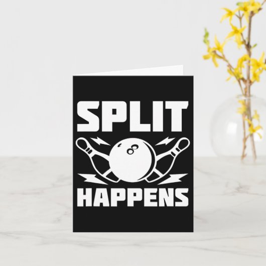 Split gebeurt grappig Bowling grap Kaart (Gele Bloem)
