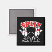 Split gebeurt grappige bowling magneet (Voorkant / Achterkant)