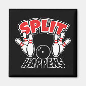 Split gebeurt grappige bowling magneet (Voorkant)