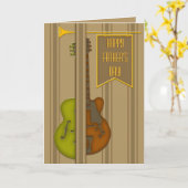 Split Guitar (Vaderdag Kaart) Kaart (Gele Bloem)