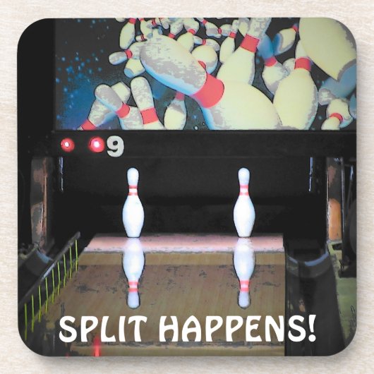 Split Happens Bowling League Drankjes Onderzetter (Voorkant)