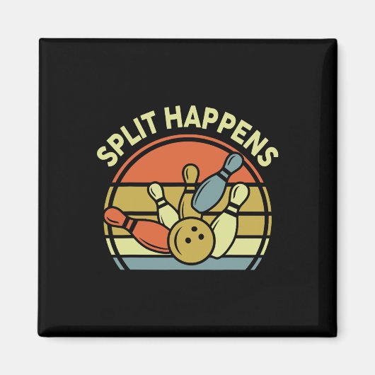 Split Happens Bowling-shirt Funny  Dad Wome Magneet (Voorkant)