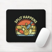 Split Happens Bowling-shirt Funny Dad Wome Muismat (Met muis)