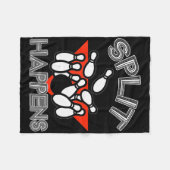 Split Happens Bowling Shirt Funny Spare Ball Team Fleece Deken (Voorkant (Horizontaal))