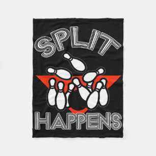 Split Happens Bowling Shirt Funny Spare Ball Team Fleece Deken