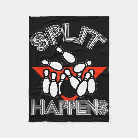 Split Happens Bowling Shirt Funny Spare Ball Team Fleece Deken (Voorkant)