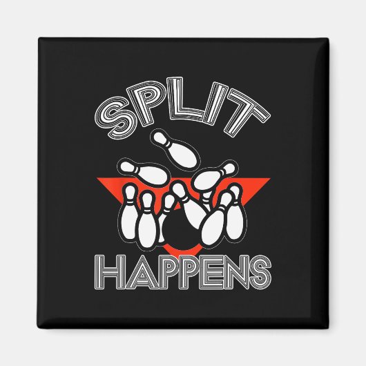 Split Happens Bowling Shirt Funny Spare Ball Team Magneet (Voorkant)