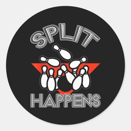 Split Happens Bowling Shirt Funny Spare Ball Team Ronde Sticker (Voorkant)