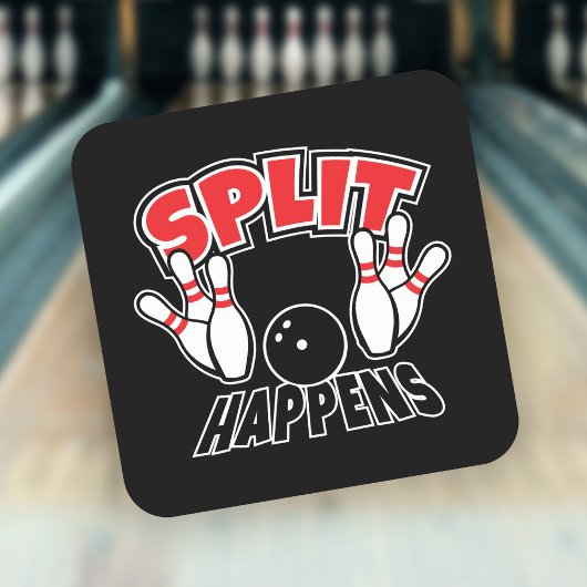 Split Happens Bowling Vierkante Sticker