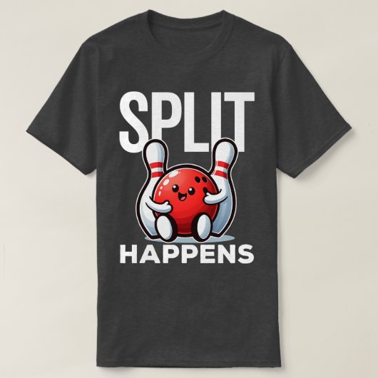 Split Happens Funny Bowling Gezegde T-shirt (Design voorkant)