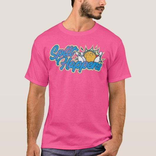 Split Happens Funny Bowling Voor Vrouwen Mannen Pe T-shirt (Voorkant)