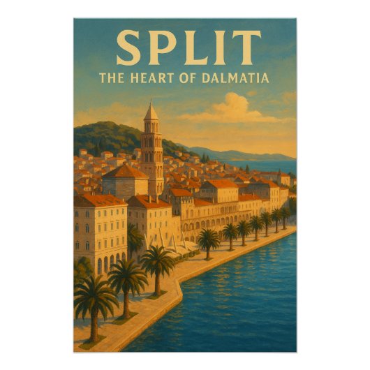 SPLIT — HET HART VAN DALMATIË PERFECT POSTER (Voorkant)
