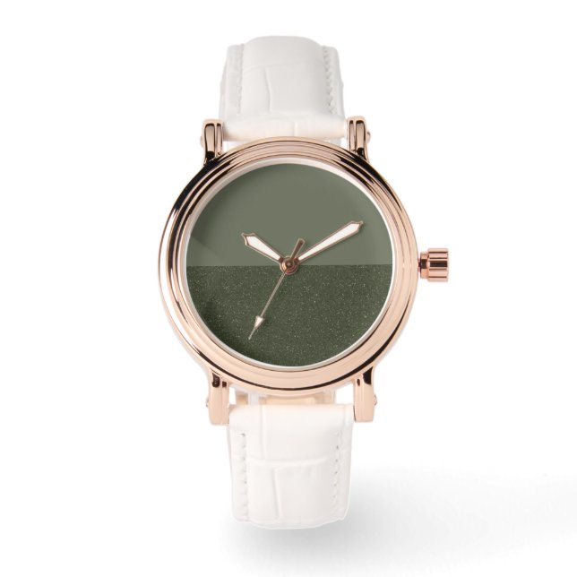 Split-Horizon Moss Green Custom eWatch Horloge (Voorkant)