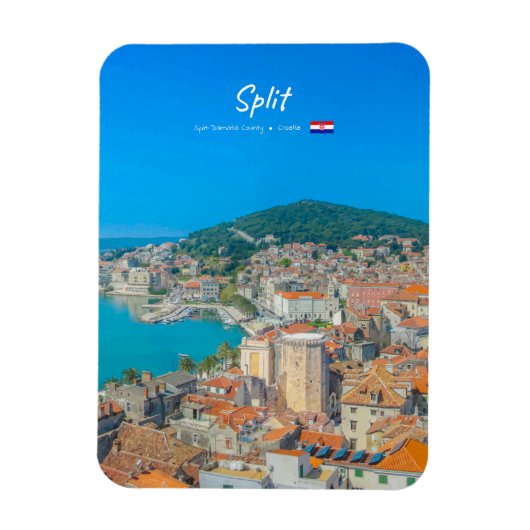 Split, Kroatië - Afgeronde Kuststad Magneet (Verticaal)
