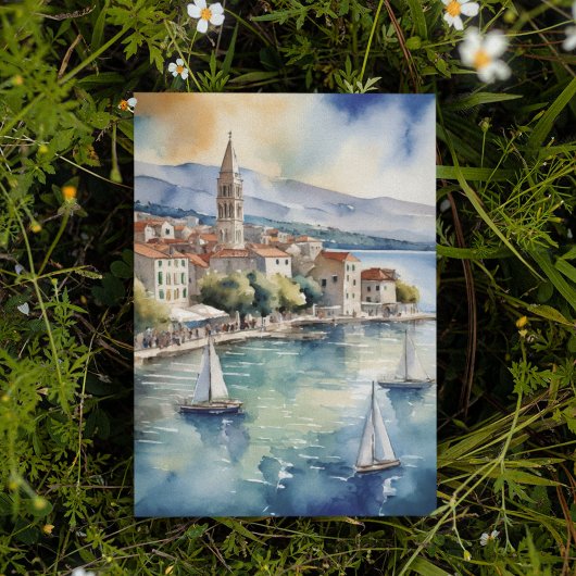 Split Kroatië Aquarel Kaart