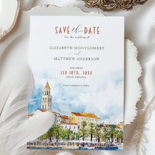 Split Kroatië Bewaar de datum Bestemming Kaart