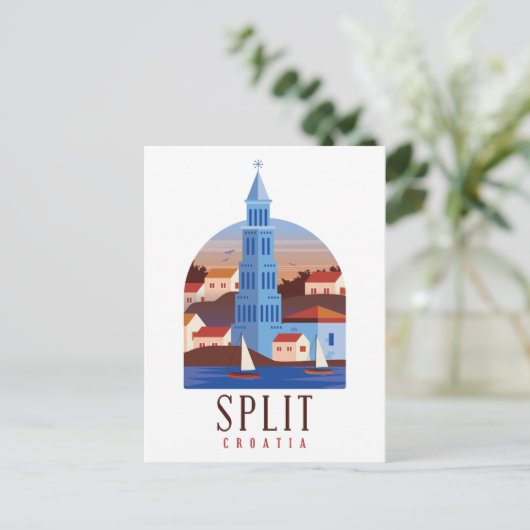 Split Kroatië Dalmatia  Briefkaart (Staand voorkant)