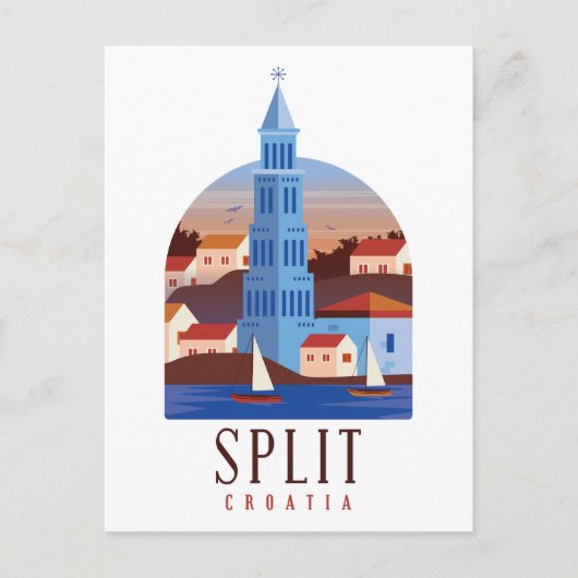 Split Kroatië Dalmatia  Briefkaart (Voorkant)