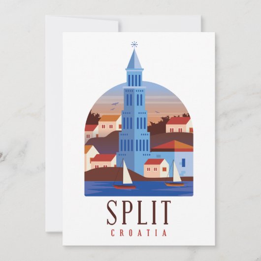 Split Kroatië Dalmatia  Uitnodiging Kaart (Voorkant)