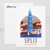 Split Kroatië Dalmatia  Uitnodiging Kaart (Voorkant / Achterkant)