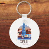 Split Kroatië Dalmatië Vintage Sleutelhanger (Voorkant)