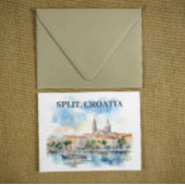 Split Kroatië Dalmatië Waterverf Briefkaart