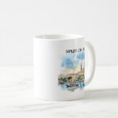Split Kroatië Dalmatië Waterverf Koffiemok (Voorkant rechts)
