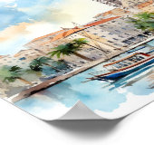 Split Kroatië Dalmatië Waterverf Poster (Hoek)