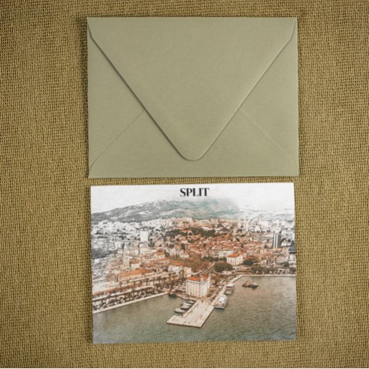Split Kroatië haventekening Briefkaart