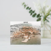 Split Kroatië haventekening Briefkaart (Staand voorkant)