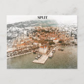 Split Kroatië haventekening Briefkaart (Voorkant)