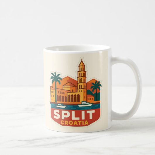 Split Kroatië Kleurrijke Mok (Rechts)