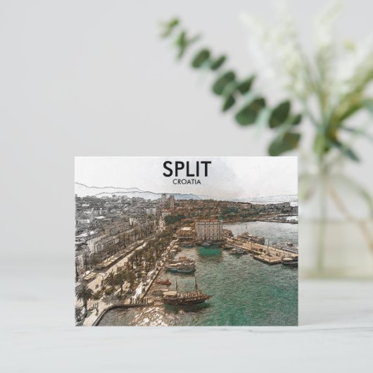 Split Kroatië Kustgebied Uitzicht Briefkaart (Staand voorkant)