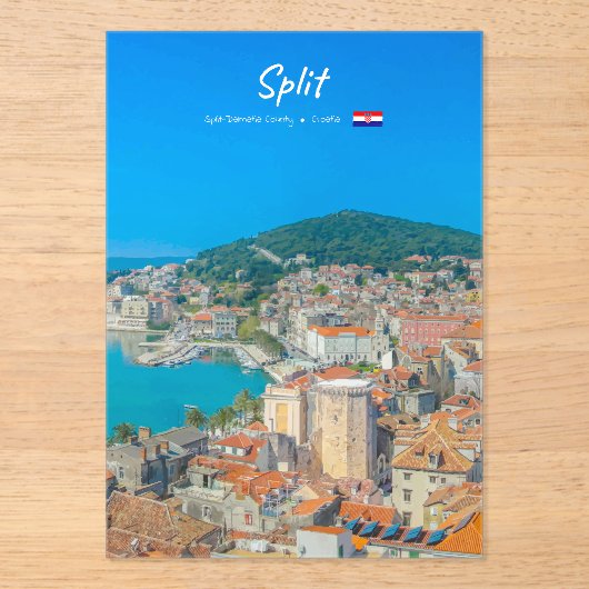 Split, Kroatië - Kuststad Acryl Uitnodigingen (Voorkant)
