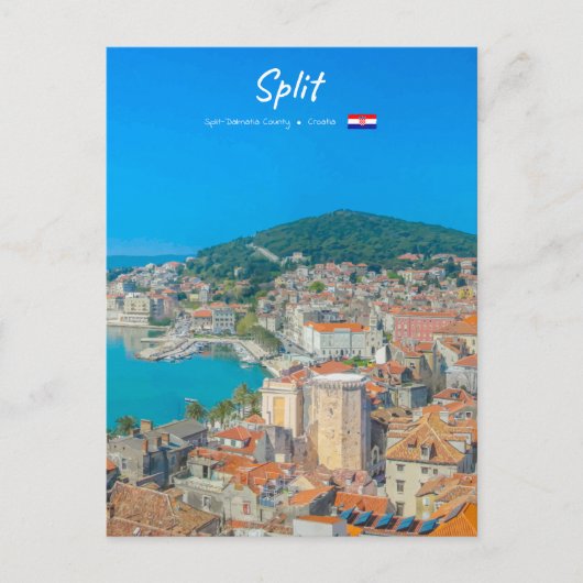 Split, Kroatië - Kuststad Briefkaart (Voorkant)
