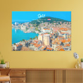 Split, Kroatië - Kuststad Canvas Afdruk (Insitu (Woonkamer))