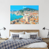 Split, Kroatië - Kuststad Canvas Afdruk (Insitu (Slaapkamer))
