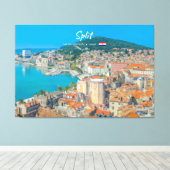 Split, Kroatië - Kuststad Canvas Afdruk (Insitu (Houten vloer))