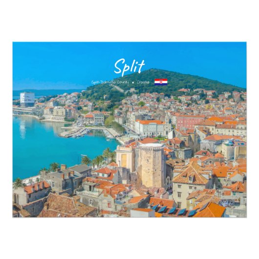 Split, Kroatië - Kuststad Foto Afdruk (Voorkant)