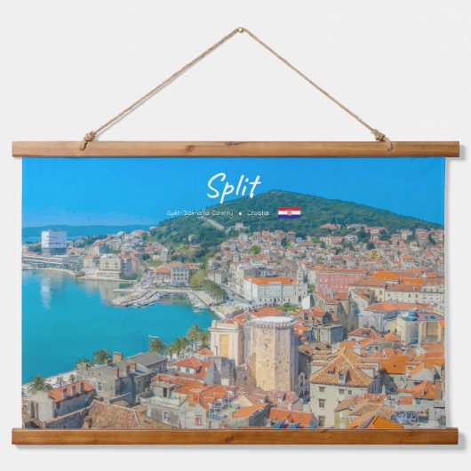 Split, Kroatië - Kuststad Hangend Wandkleed (Voorkant)