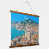 Split, Kroatië - Kuststad Hangend Wandkleed (Gebogen)
