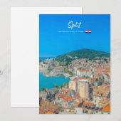 Split, Kroatië - Kuststad Kaart (Voorkant / Achterkant)