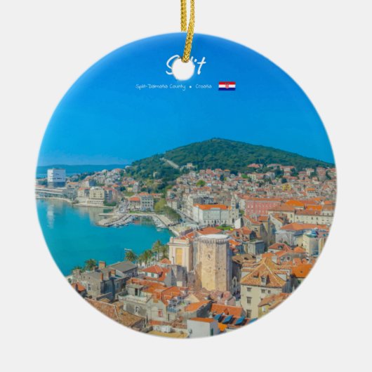 Split, Kroatië - Kuststad Keramisch Ornament (Voorkant)