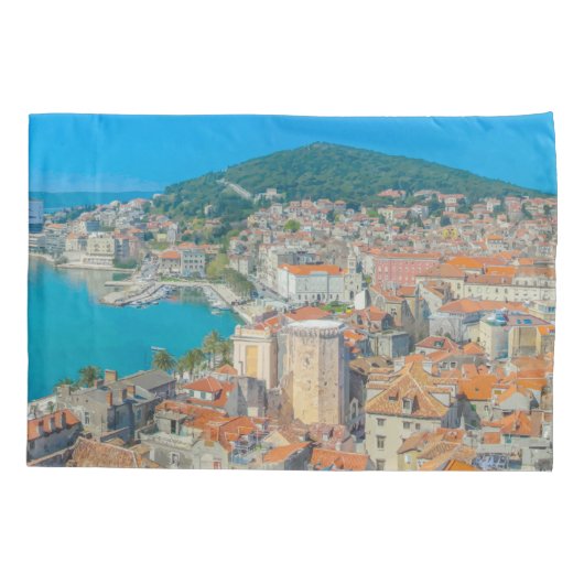 Split, Kroatië - Kuststad Kussensloop (Achterkant-Links)