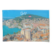 Split, Kroatië - Kuststad Kussensloop (Voorkant-Links)