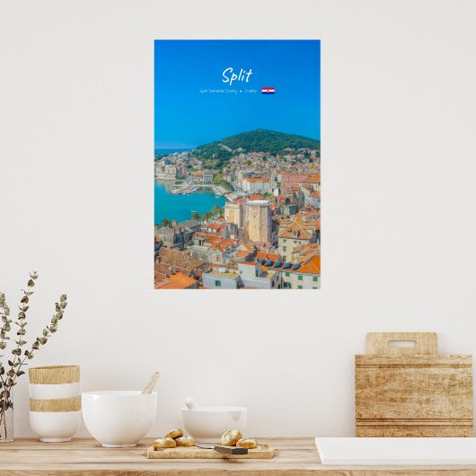 Split, Kroatië - Kuststad Poster (Keuken)