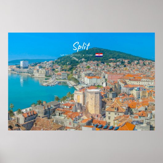 Split, Kroatië - Kuststad Poster (Voorkant)
