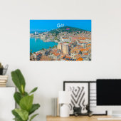 Split, Kroatië - Kuststad Poster (Thuiskantoor)