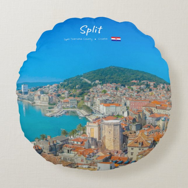 Split, Kroatië - Kuststad Rond Kussen (Voorkant)