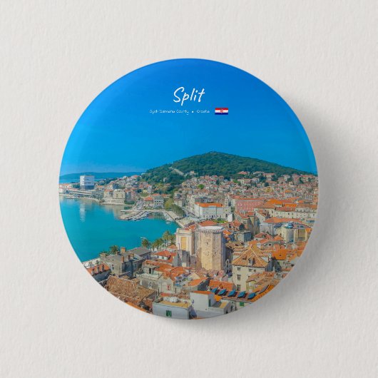 Split, Kroatië - Kuststad Ronde Button 5,7 Cm (Voorkant)